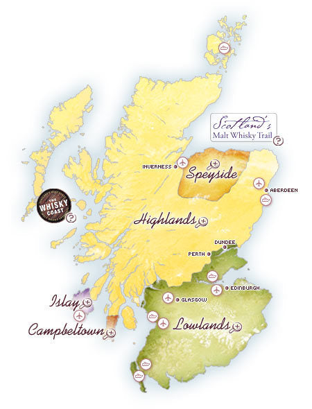 Scotch Whisky Regions Map