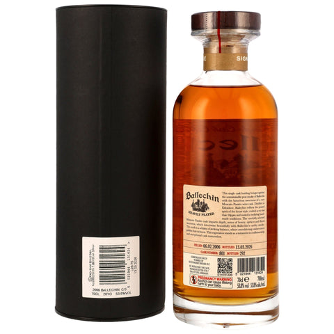 발레친 20년 2006/2026 1st 필 모스카도 파시토 와인캐스크 #801 시그나토리 이비스코 53.8% 0.7l