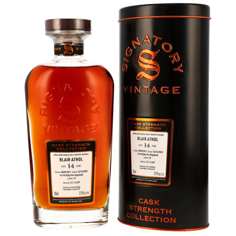 Blair Athol 2011/2025 14 y.o. 1st Fill Ruby Port Cask #10 Signatory CS wine