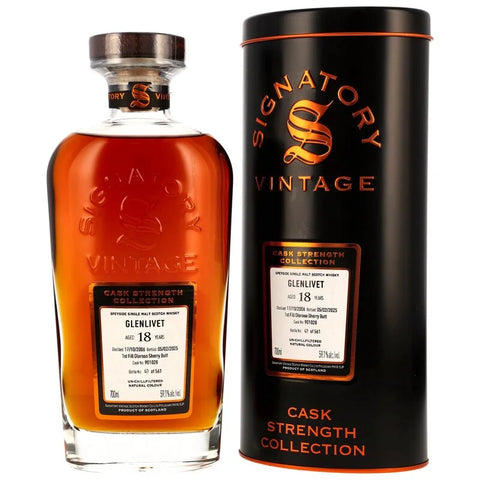 시그나토리 글렌리벳 18년 빈티지 2006 CS 퍼스트 필 올로로소 셰리 붓 - whisky